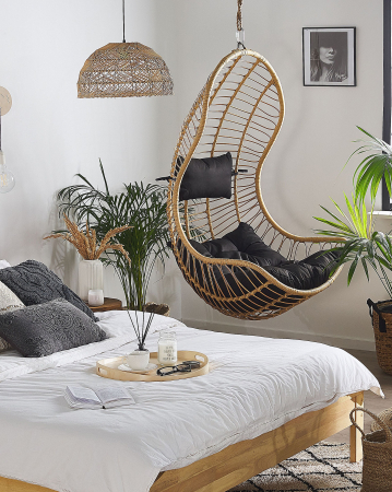 PINETO hanging armchair Synthetic rattan Natural [0]