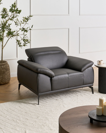 Fotoliu - Fotoliu VEJEN Piele ecologică Negru