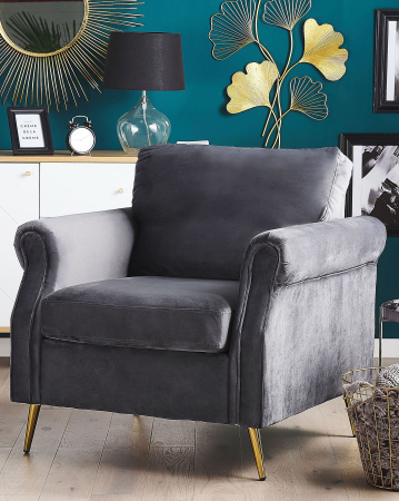 Fotoliu - VIETAS Velvet armchair Dark Grey