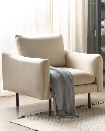 Whole Home - VINTERBRO Armchair Velvet Light Beige