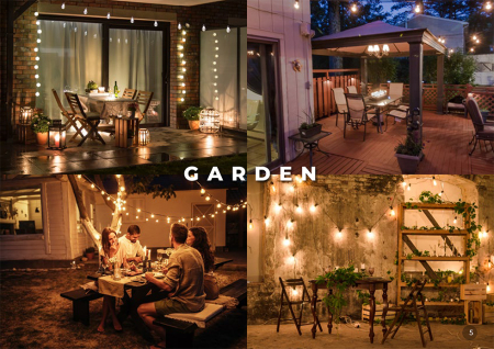 Light Chain 20 Bulb Drops Warm White Led, Garden Party Home Events Wedding Christmas, L 10 mt, Extendable [1]