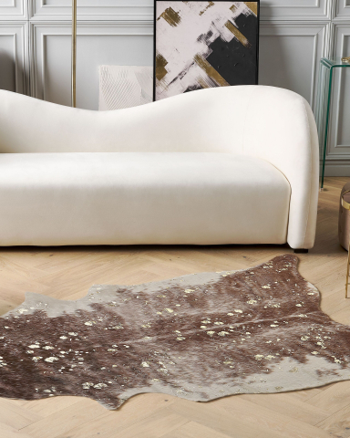 Covor din blană de oaie - Imitation cowhide BOGONG Brown 130 x 170 cm
