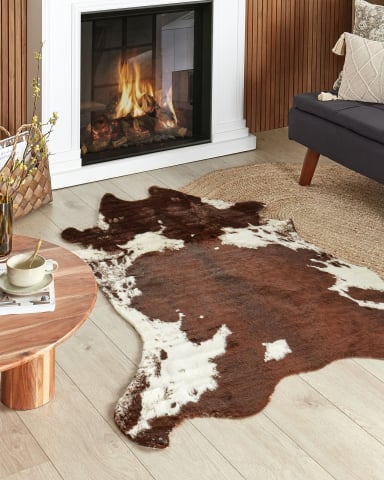 Covor din blană de oaie - BOGONG Faux Cowhide Dark Brown 130 x 170 cm