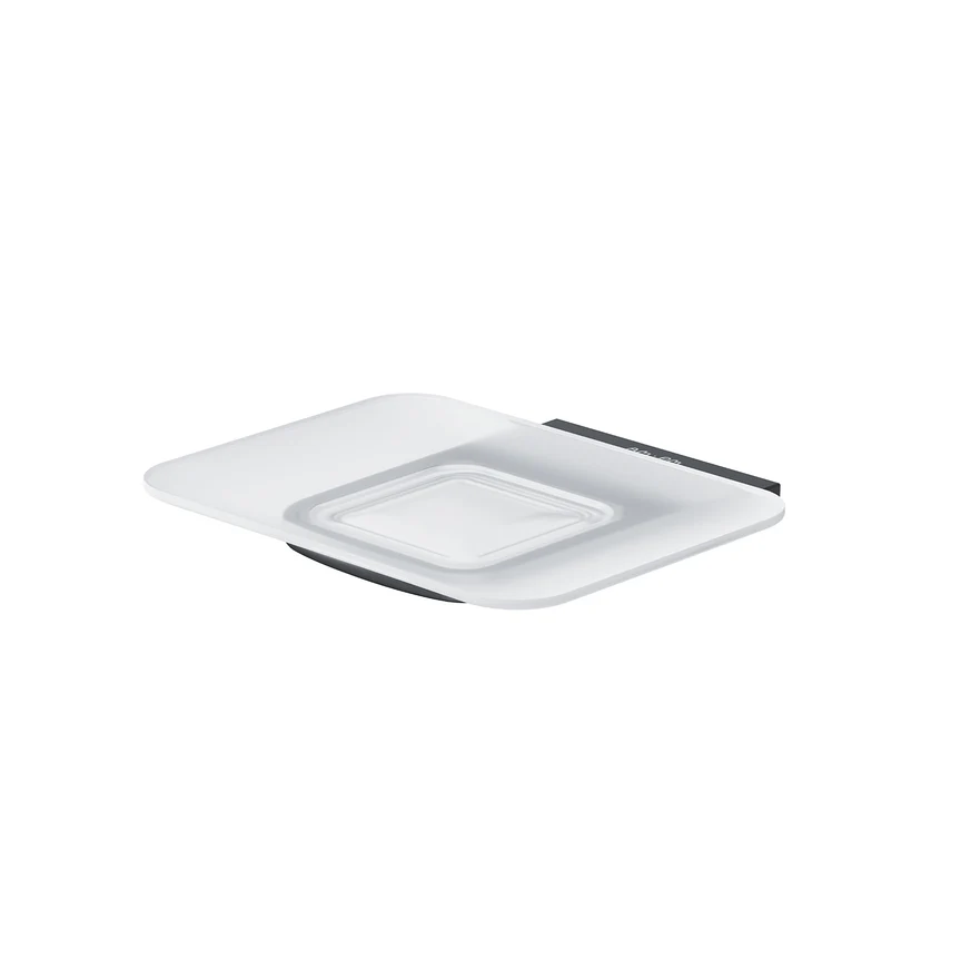 Baterii baie - Suport sapun de perete Inspire 2.0 din sticlă, negru mat