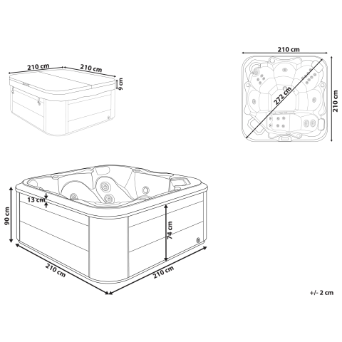 Jacuzzi exterior cu LED TULAROSA Albastru [2]