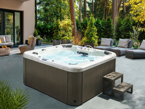 Outdoor Jacuzzi with LED VILLARRICA White [0]