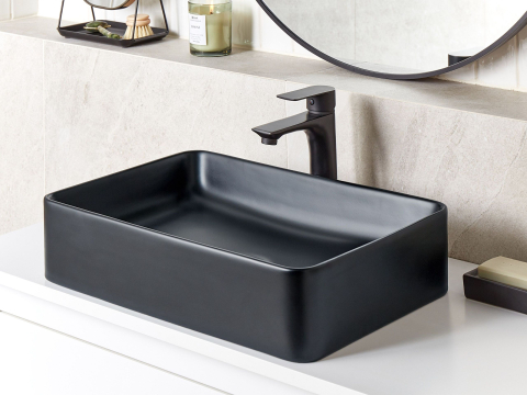 Lavoare - CHIVANA Countertop Washbasin 51 x 34 cm Ceramic Black