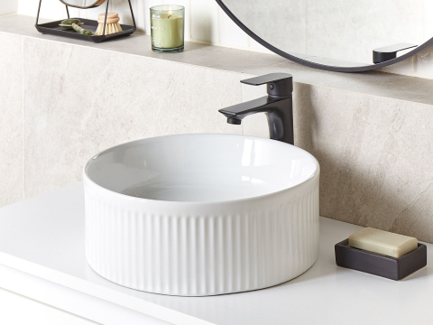 Lavoare - Lavoar pe blat GELDO ⌀ 37 cm Ceramică Alb