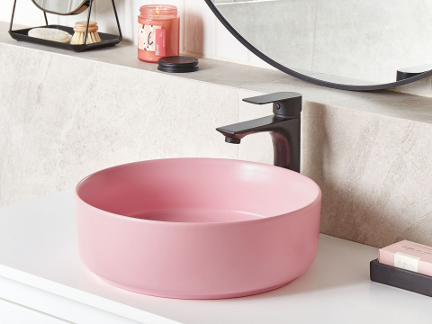 Lavoare - Lavoar pe blat GUDAR ⌀ 37 cm Ceramică Roz