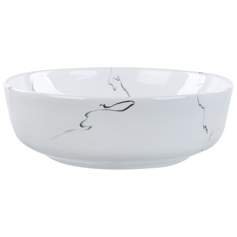 Lavoar pe blat HOPI ⌀ 42 cm Ceramică Alb marmură [1]