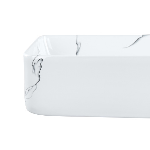 HOPI countertop washbasin 61 x 35 cm Ceramic Marble white [3]