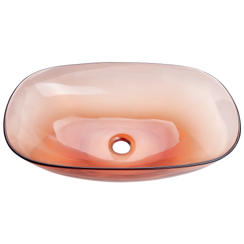 MOENGO countertop washbasin 54 x 36 cm Acrylic composite Light red [4]