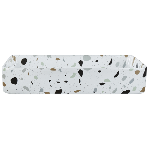 Lavoar pe blat NULES 61 x 35 cm Ceramică Terrazzo alb [1]