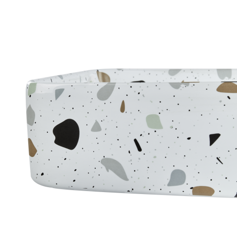 Lavoar pe blat NULES 61 x 35 cm Ceramică Terrazzo alb [4]