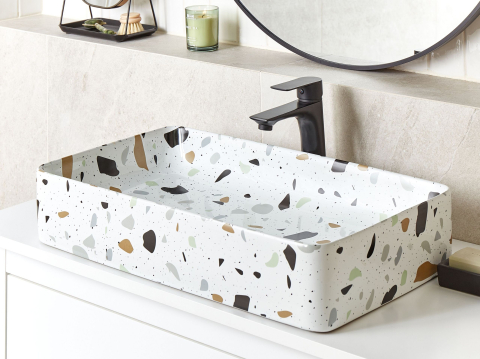 Lavoare - Lavoar pe blat NULES 61 x 35 cm Ceramică Terrazzo alb