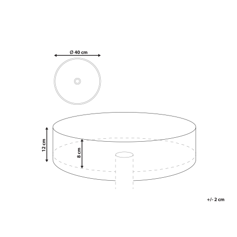 Lavoar pe blat TEBAR ⌀ 40 cm Ceramică Auriu [2]