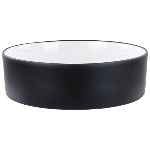 TEBAR Countertop Washbasin ⌀ 40 cm Ceramic Black/White [1]