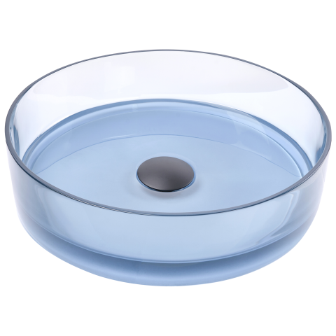 TOLOSA Countertop Washbasin ⌀ 36 cm Acrylic Composite Light Blue [1]