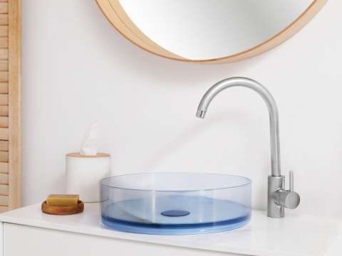 Lavoare - TOLOSA Countertop Washbasin ⌀ 36 cm Acrylic Composite Light Blue