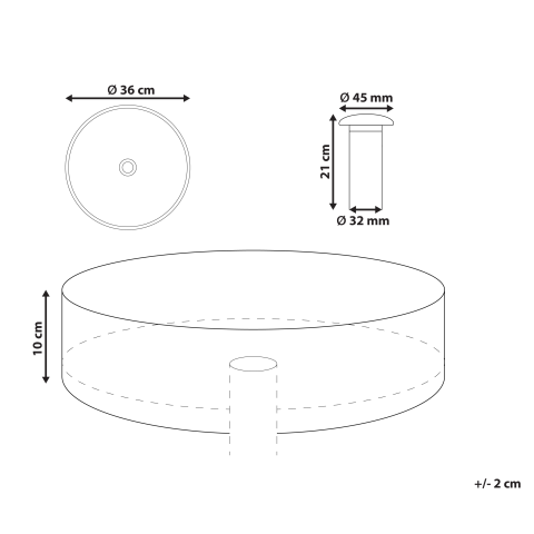 Countertop washbasin TOLOSA ⌀ 36 cm Acrylic composite Pink [2]
