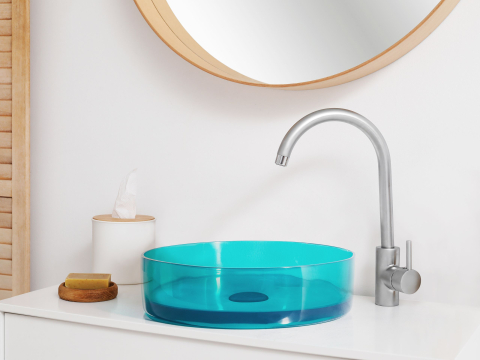Lavoare - TOLOSA countertop washbasin ⌀ 36 cm Acrylic composite Turquoise