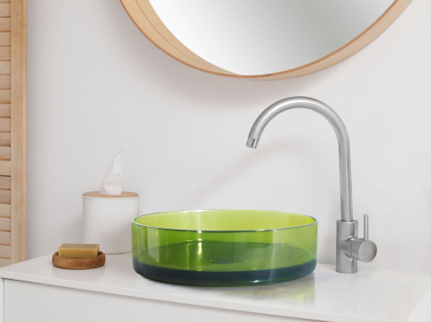 Lavoare - Lavoar pe blat TOLOSA ⌀ 36 cm Compozit acrilic Verde