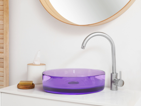 Lavoare - TOLOSA countertop washbasin ⌀ 36 cm Acrylic composite Purple