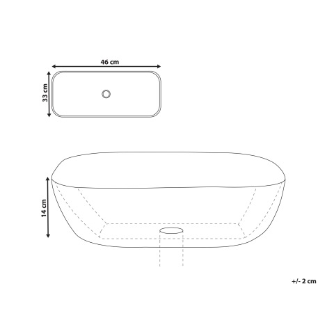 XERT Countertop Washbasin 46 x 33 cm Ceramic White [2]