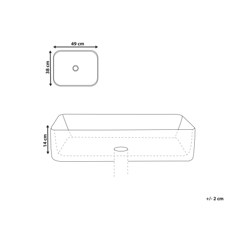 Lavoar pe blat XERT 49 x 38 cm Ceramică Alb [2]