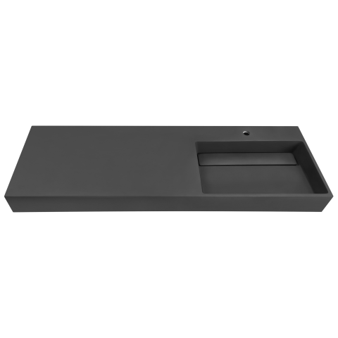 CUSCO wall-mounted washbasin 150 x 48 cm Mineral composite Black [6]
