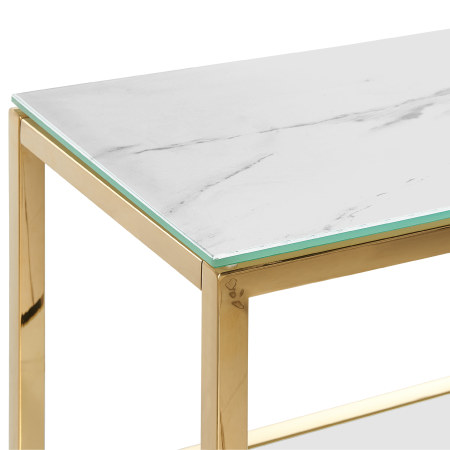 Console table AZUSA Tempered glass White marble [4]
