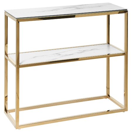 Console table AZUSA Tempered glass White marble [1]
