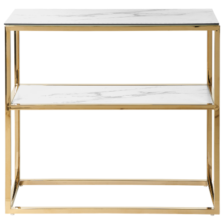 Console table AZUSA Tempered glass White marble [3]