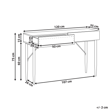 Masă consolă BLYTHE Frasin natural Negru [2]