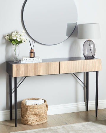 Masă consolă - Console table BLYTHE Natural ash Black