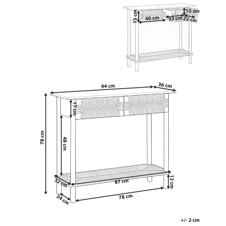 Masă consolă BONDI Maro deschis [2]