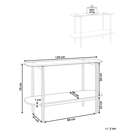 LOVELL console table Tempered glass Gold [2]