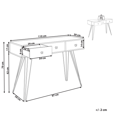 Masă consolă MALSALA Maro închis [2]