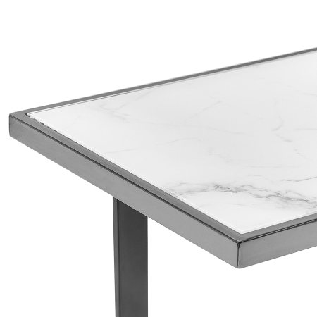 Masă consolă PLANO Sticlă securizată Alb marmură [4]