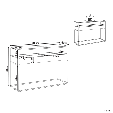 Console table WACO Tempered glass Black [2]