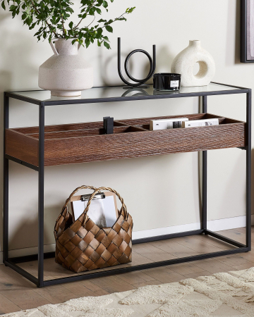 Masă consolă - Console table WACO Tempered glass Black