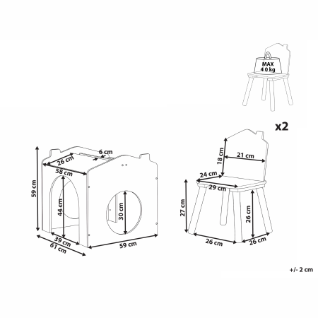 Masă cu scaune pentru copii QUILPIE Verde deschis [2]