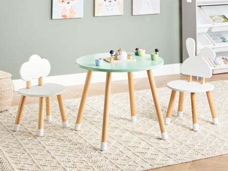Mese - Masă cu scaune pentru copii ROBIN Alb