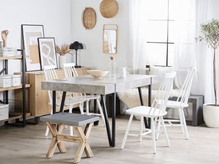Mese - Masă de dining ADENA Efect de beton 150 cm 90 cm