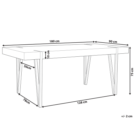 Masă de dining ADENA Maro deschis 180 cm 90 cm [2]