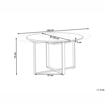 Masă de dining ALEXANDRINA Maro 120/160 cm 120 cm [2]