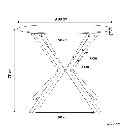 Masă de dining ALTURA Transparent 90 cm 90 cm [2]