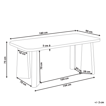 ATLIN dining table Black 180 cm 90 cm [2]