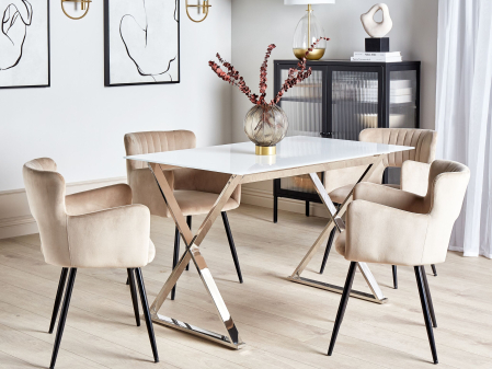 Mese - Masă de dining ATTICA Alb 120 cm 70 cm Sticlă securizată