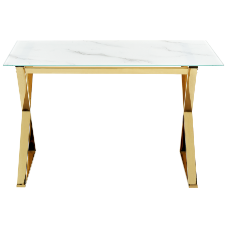 Masă de dining ATTICA Marmură/Auriu 120 cm 70 cm Sticlă securizată [3]